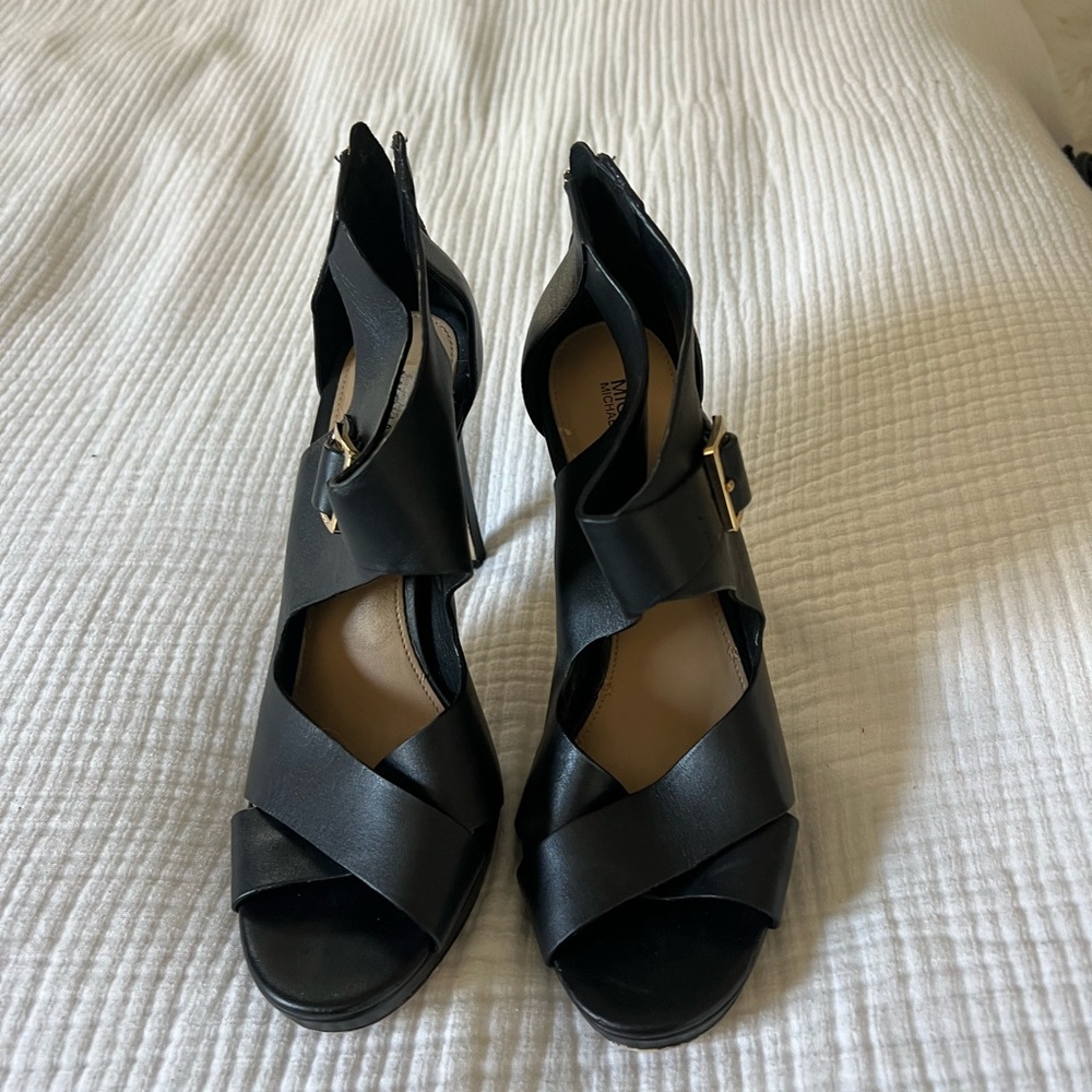 Black Leather Women's Sandals